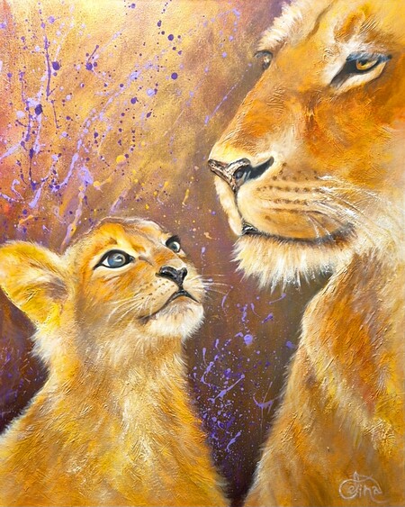 "Tendresse Sauvage" - 80 x 65 cm - C&eacute;lina &copy; - DISPONIBLE