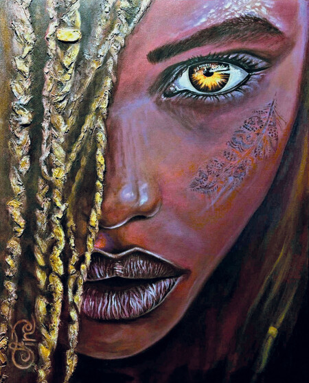 "Je Te Vois" - 65 x 80 cm - C&eacute;lina &copy; - DISPONIBLE /// Elle avait dans les yeux la force de son coeur
