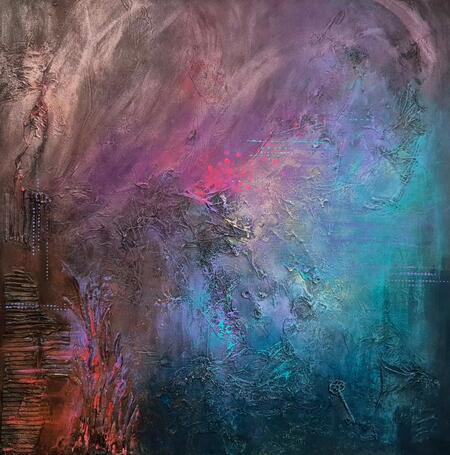 "Entre-Deux" - 80 x 80 cm - C&eacute;lina &copy; - DISPONIBLE